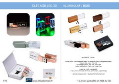 Clé usb Logo 3D Led de couleur