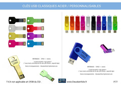Clés usb classiques acier personnalisables