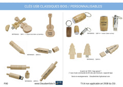 Clés usb Classiques bois personnalisables