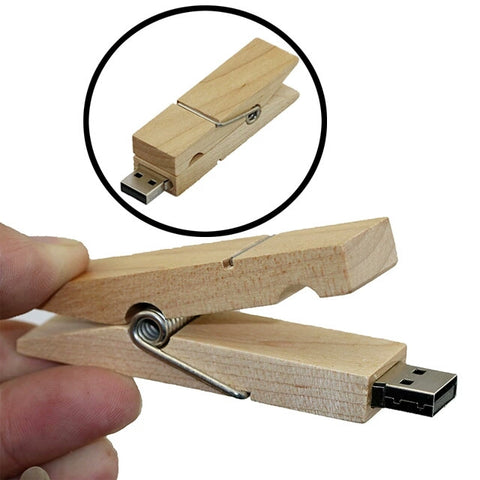 Clé usb Pince à linge bois