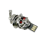 Clé usb Tete de mort chapeau acier