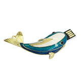 Clé usb Poisson acier bleu / rose