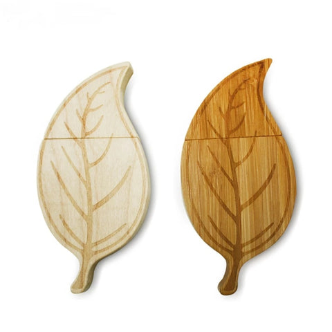 Clé usb feuille en bois