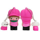 Clé usb fille avec son chien