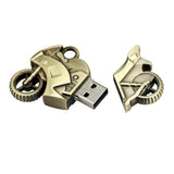 Clé usb moto acier or