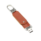 Clé usb Etui rotatif similicuir brun