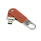 Clé usb Etui rotatif similicuir brun