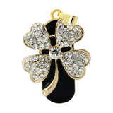 Clé usb Trèfles à quatres feuilles strass blanc