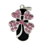 Clé usb Trèfles à quatres feuilles strass rose