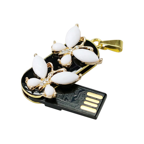 Clé usb papillon blanc acier