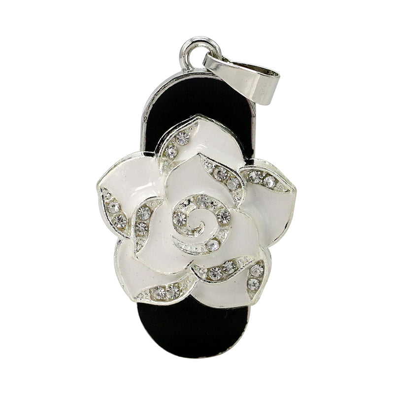 Clé usb Fleur acier couleur blanche
