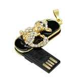 Clé usb Chat doré strass