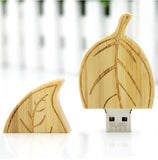 Clé usb feuille en bois