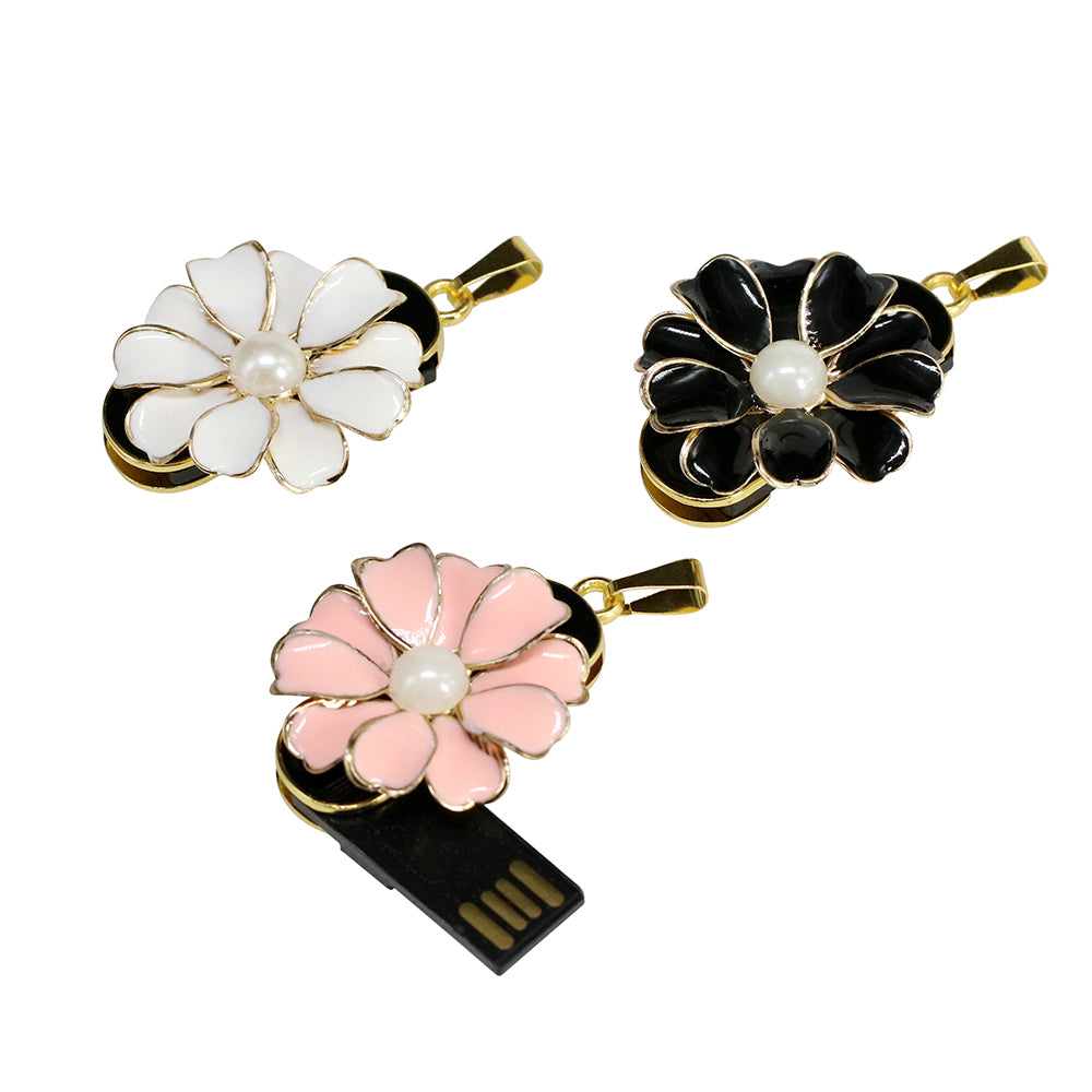 Clé usb Fleur acier pétales de couleur