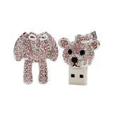 Clé usb Ourson strass rose