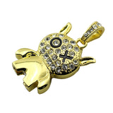 Clé usb Chat doré strass rond croix