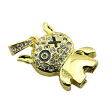 Clé usb Chat doré strass rond croix