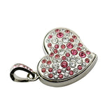 Clé usb Coeur rouge gris strass