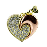 Clé usb Coeur strass acier rose