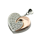 Clé usb Coeur strass acier rose