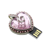 Clé usb Coeur rose / gris acier