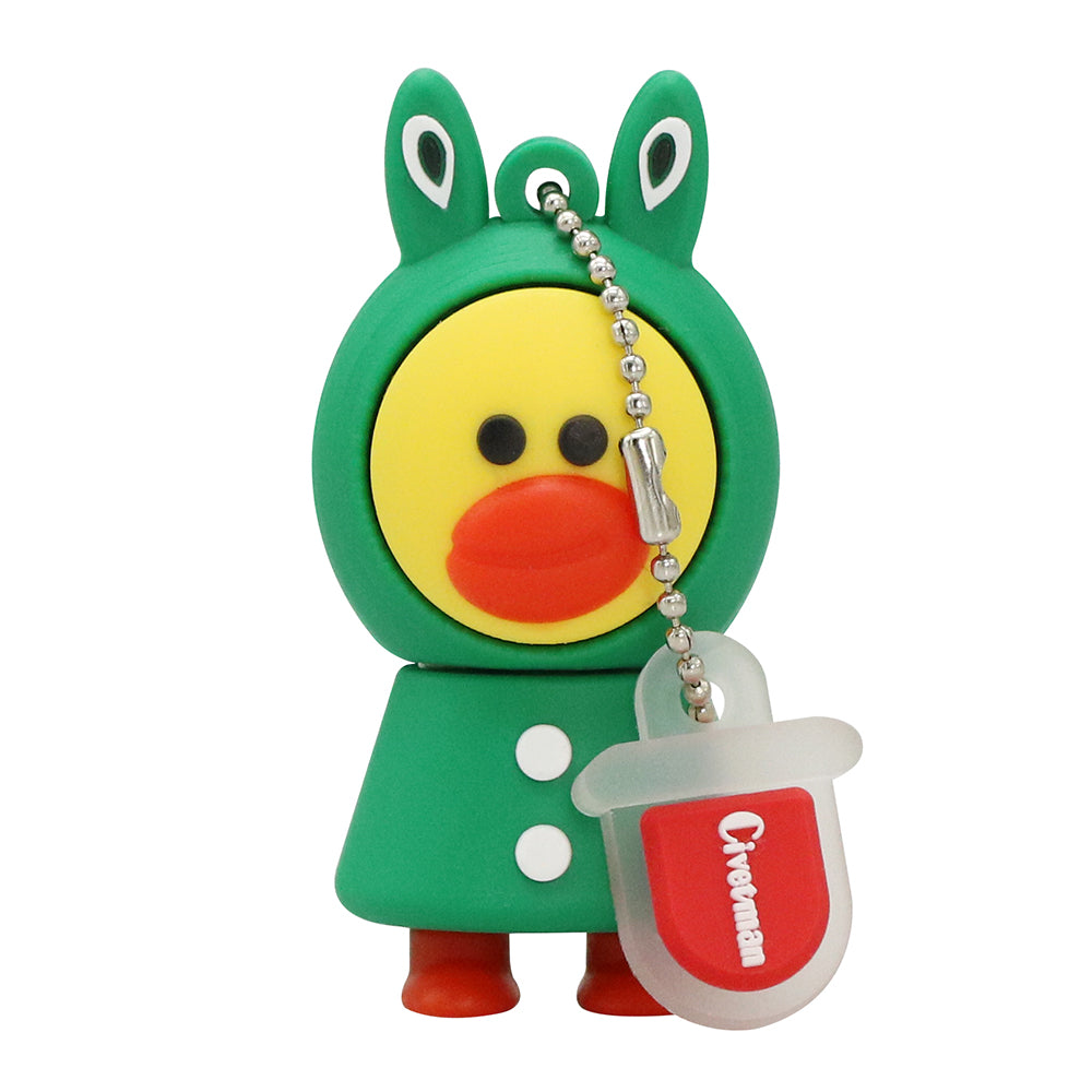 Clé usb doudou poussin manteau vert