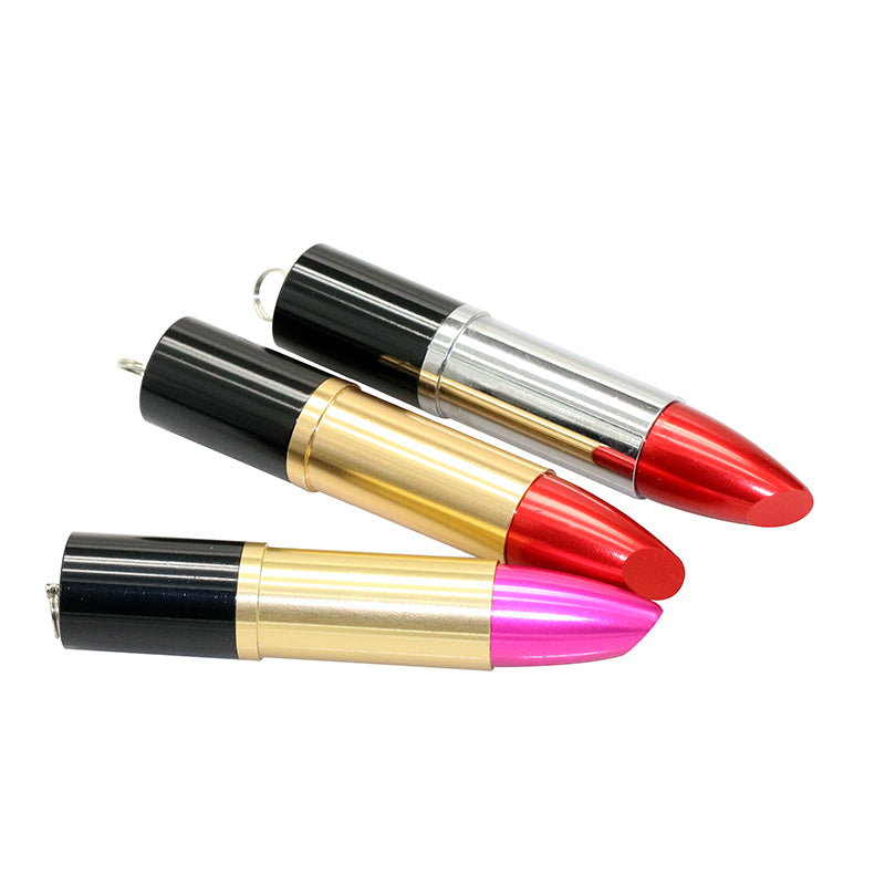 Clé usb Rouge à lèvres long doré / argenté