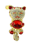 Clé usb Chat doré strass rouge