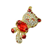 Clé usb Chat doré strass rouge