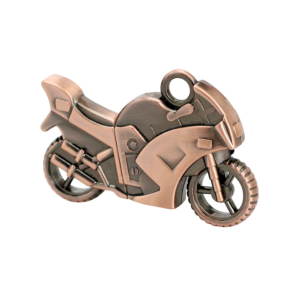 Clé usb moto acier bronze