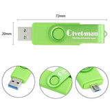 Clé usb 3.0 rotative compatible smartphone Android