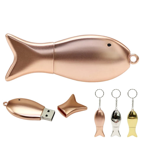 Clé usb Poisson acier